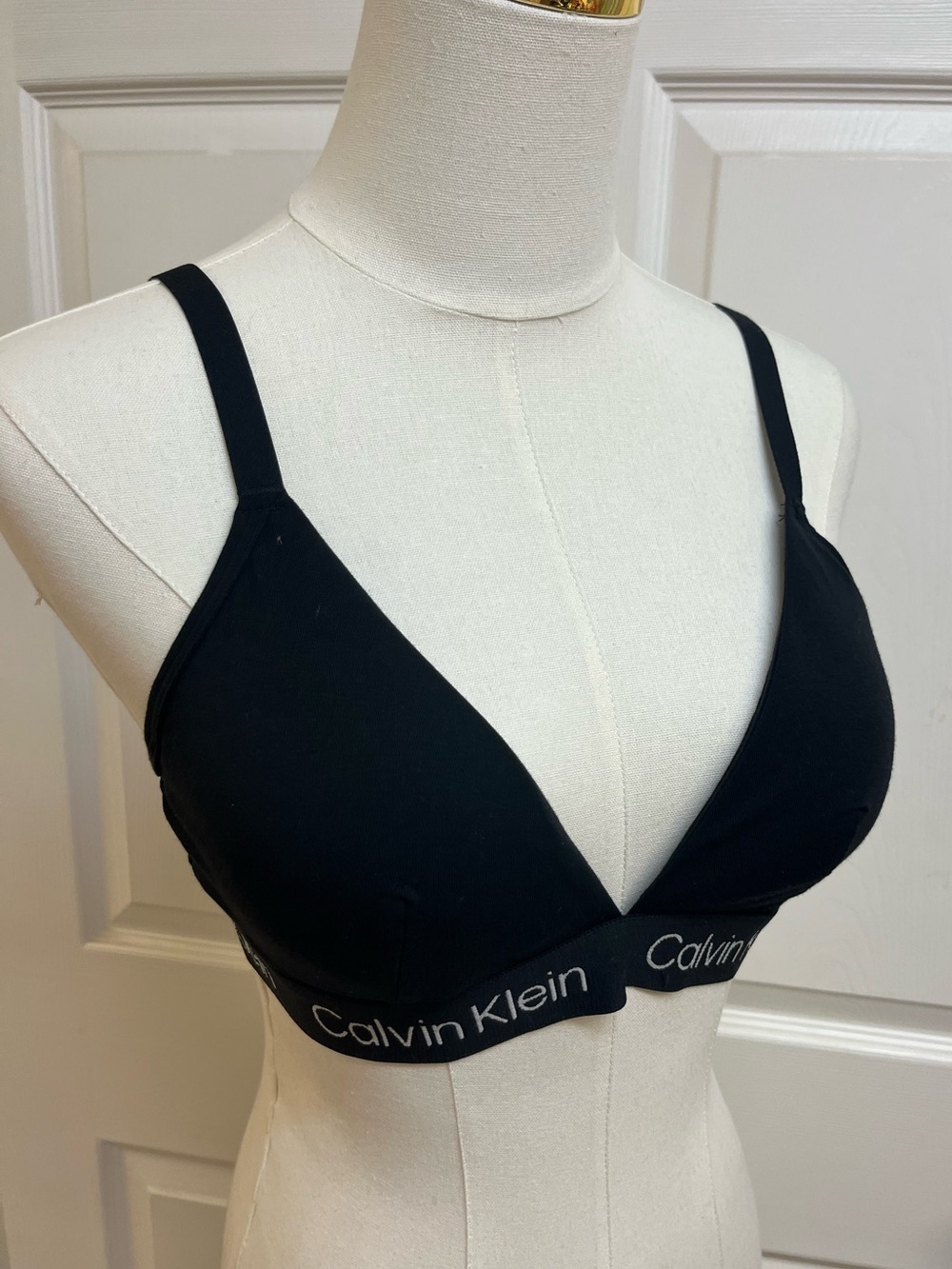 Calvin Klein Black Logo Elastic Triangle Bralette